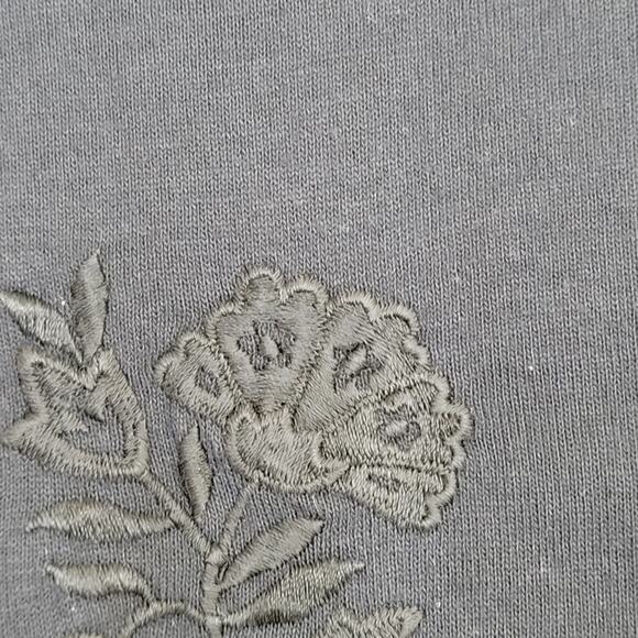 Vintage 90s Floral Flower Shirt Womens Large 20x25 Black USA - Picture 9 of 11